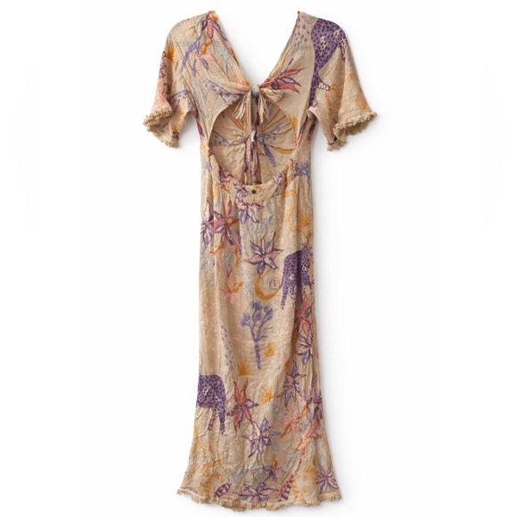 Z&L Europe Cream Floral Midi Dress - Picture 4 of 4